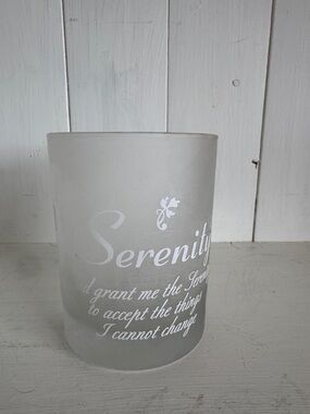 Serenity Frosted Glass Decorative Candle Holder - White